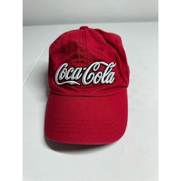 Embroidered Coca-Cola Red Baseball Hat Cap One Sz Youth Adjustable Strap Atlanta - Picture 2 of 7